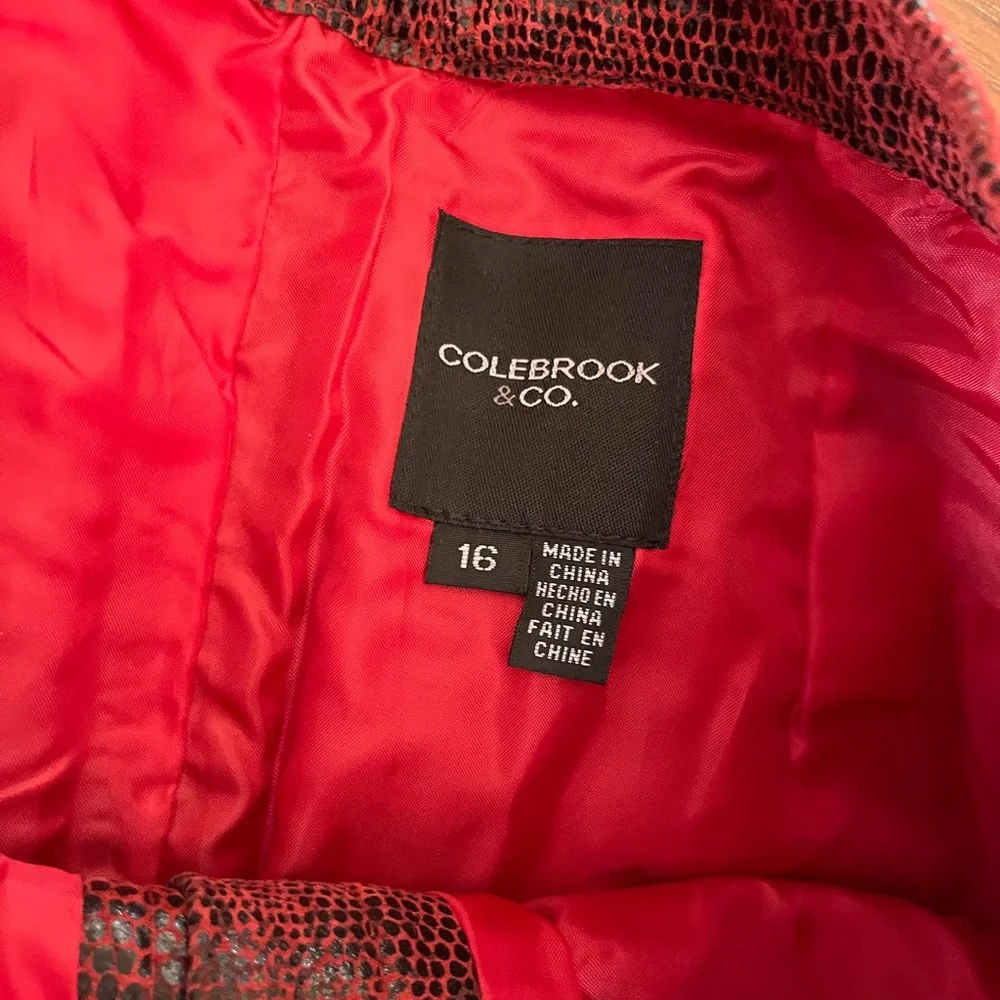 Vintage Colebrook & Co Red Leather Snake Skin Print Jacket and Pant Set - Picture 6 of 15